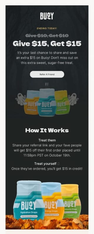 last chance give 15 get 15 for halloween