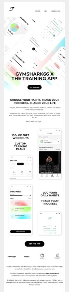 Gymshark Promotional Email