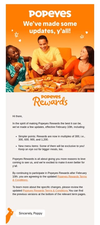 Reward points email to increase subscriber engagement