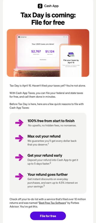 tax day - April newsletter idea