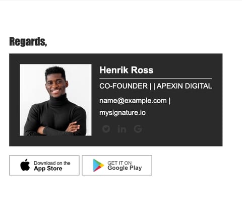 Email signature example