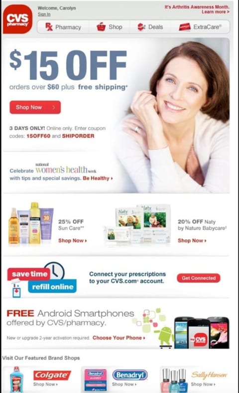 Example of including too many images in emails