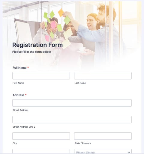 Jotform signup form
