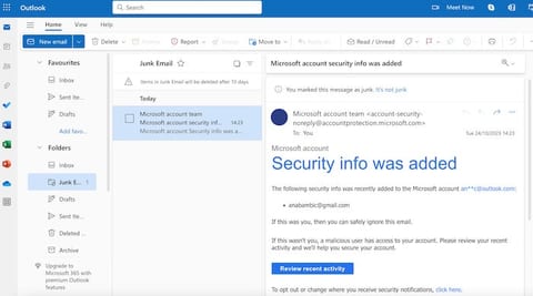 Microsoft Outlook Junk Mail Folder