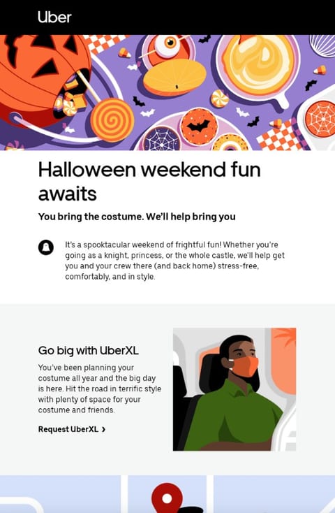 Uber Halloween email