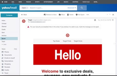 Yahoo Mail Spam Folder