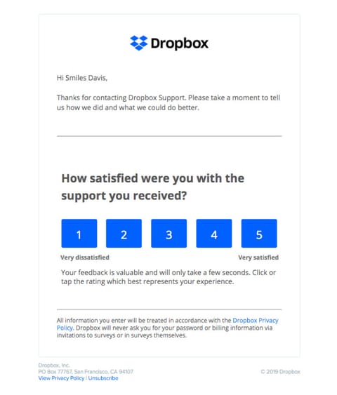 customer support email example