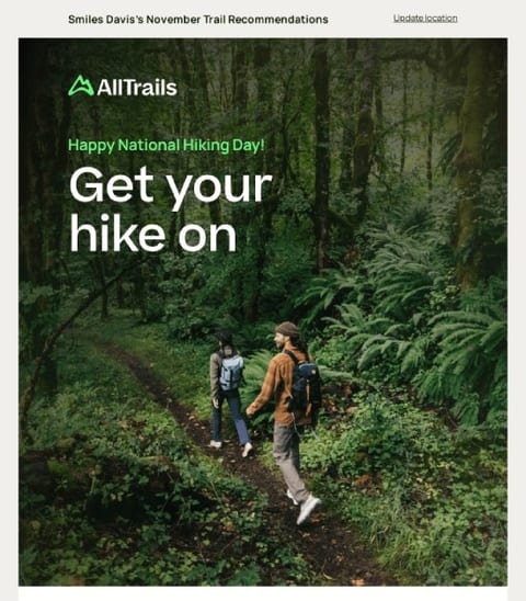 holiday eco-friendly email example