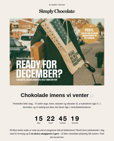holiday email countdown example