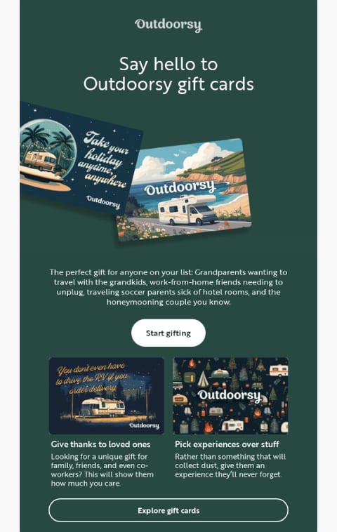 holiday gift email example