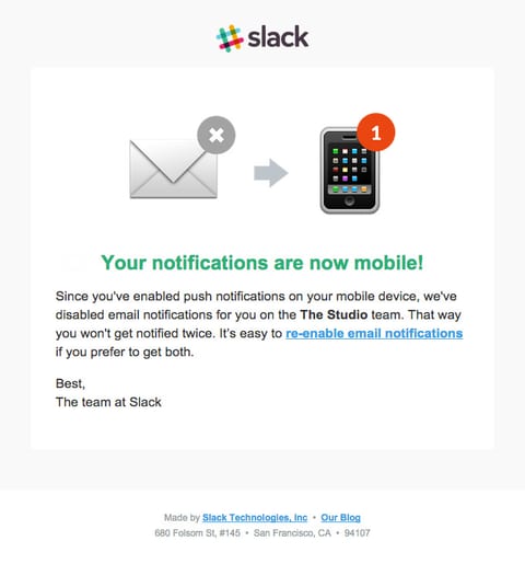 mobile email marketing example