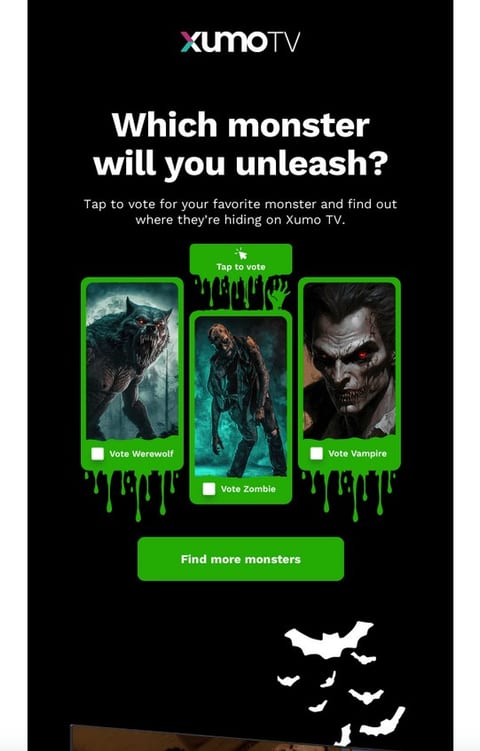 xumoTV halloween email