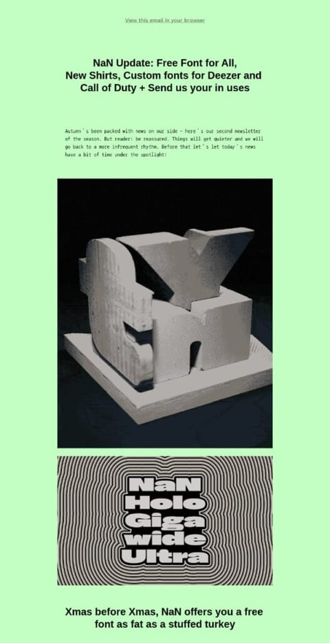 3D font style trend for email