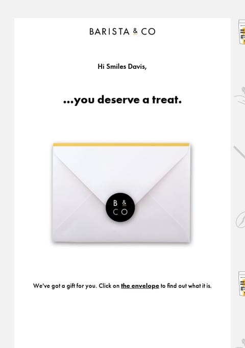 Barista&amp;Co Free gift email.