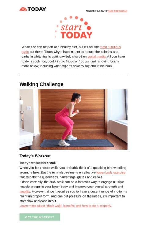 Educational email newsletter content