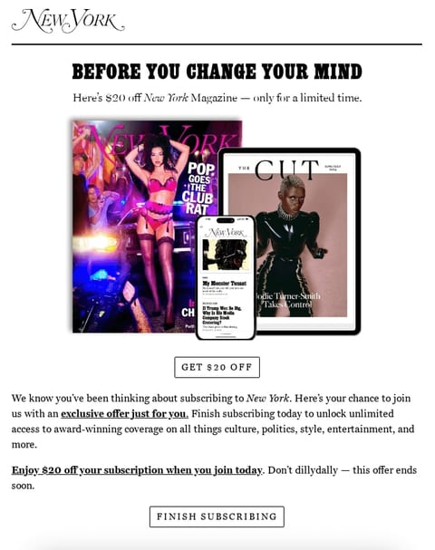 New York Magazine follow up email