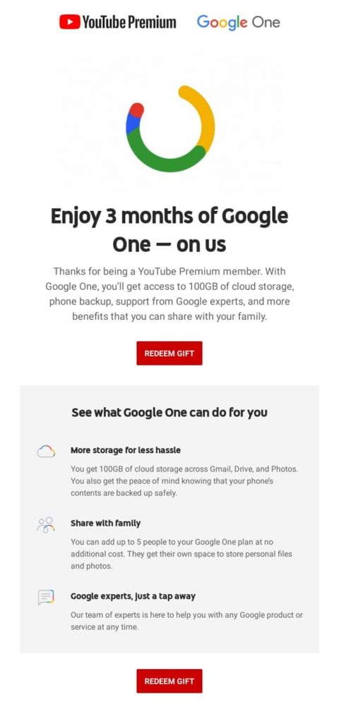 YouTube Email Coupon Example