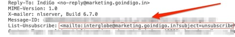List unsubscribe Mailto method