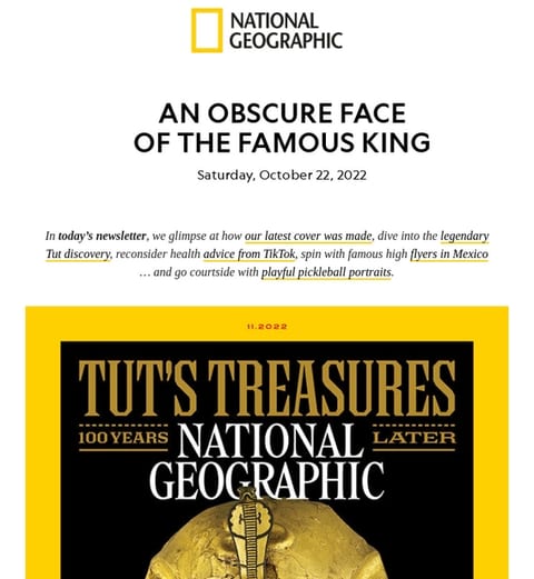 National Geographic email seo example