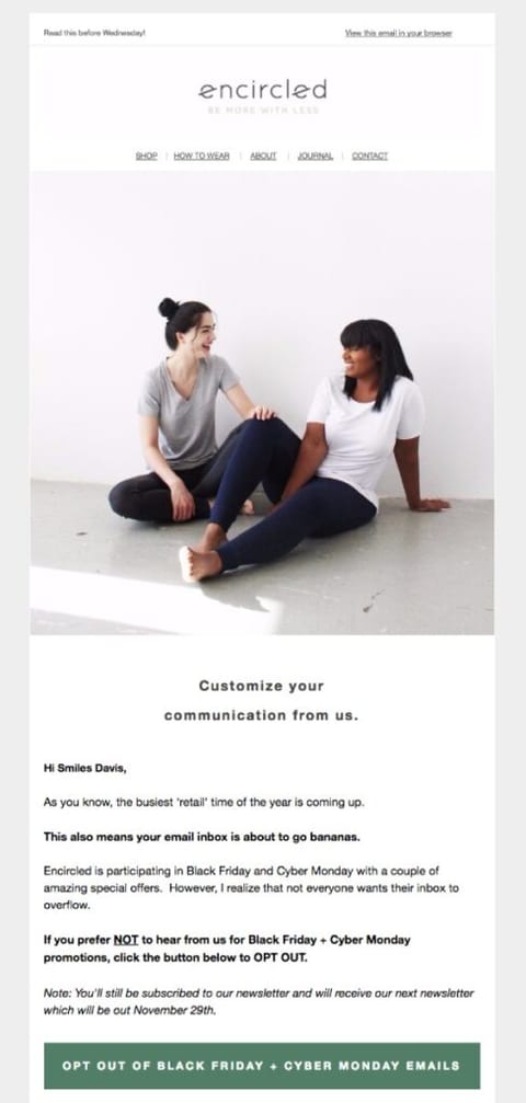 Promotional email example 2