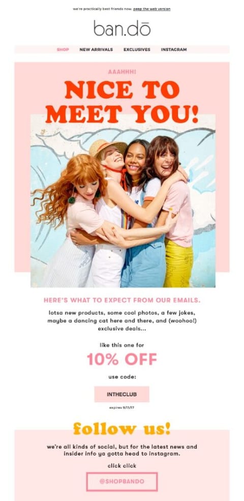 Welcome email sequence example