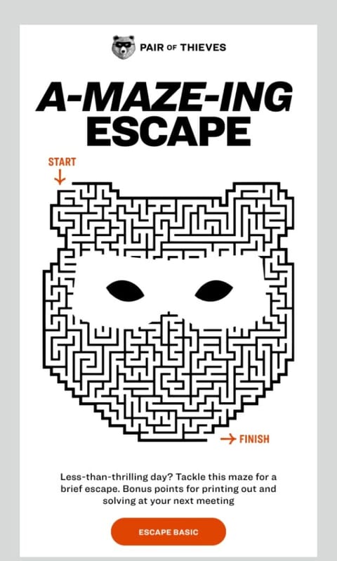 broadcast email example interactive email with a maze
