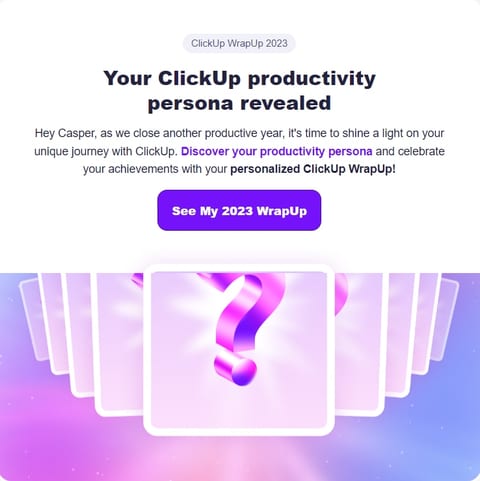 ClickUp Personalized Email