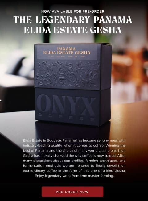 Onyx Coffee Lab pre-order campaign for premium beans