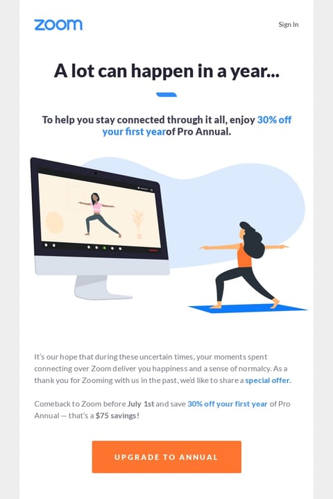 Zoom Special Offer Email