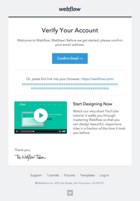 account verification email