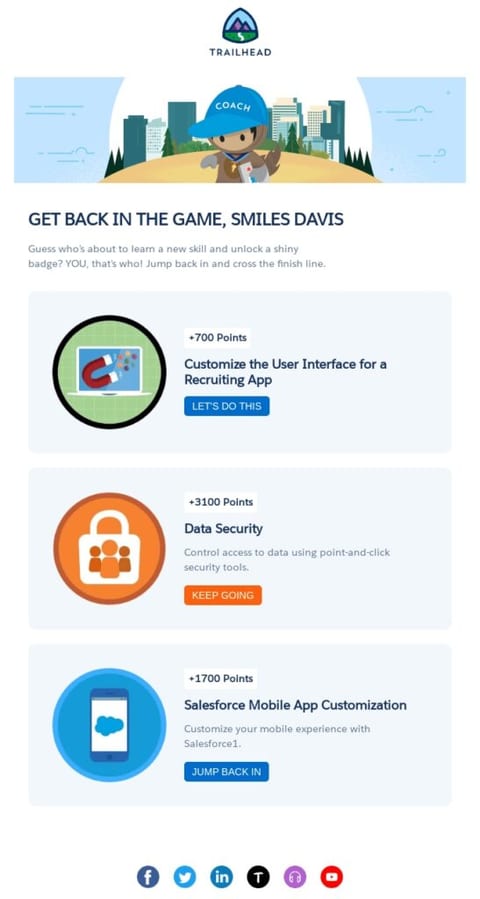 Trailhead Email Content