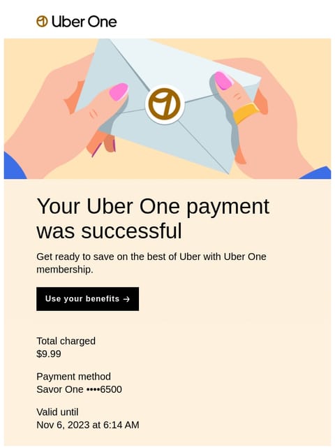 payment confirmation email