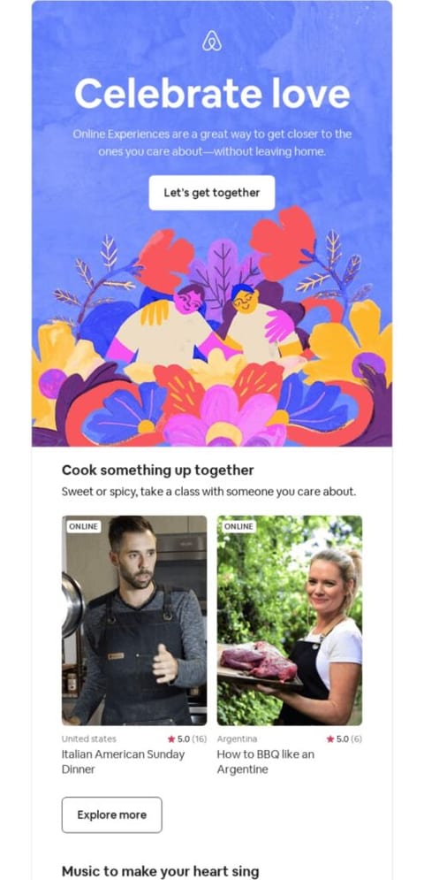 personalized valentines email offer