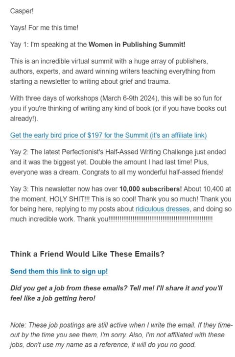 plain text email example