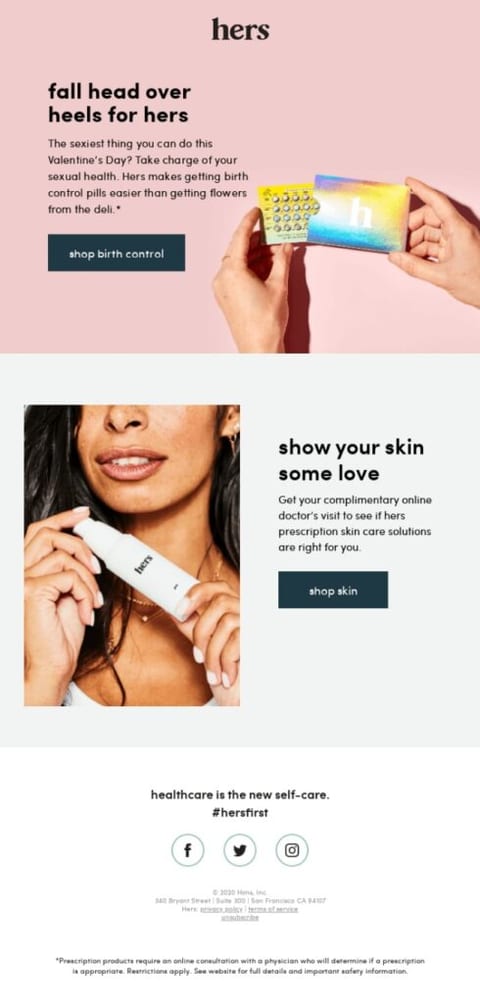 valentines day self-care email