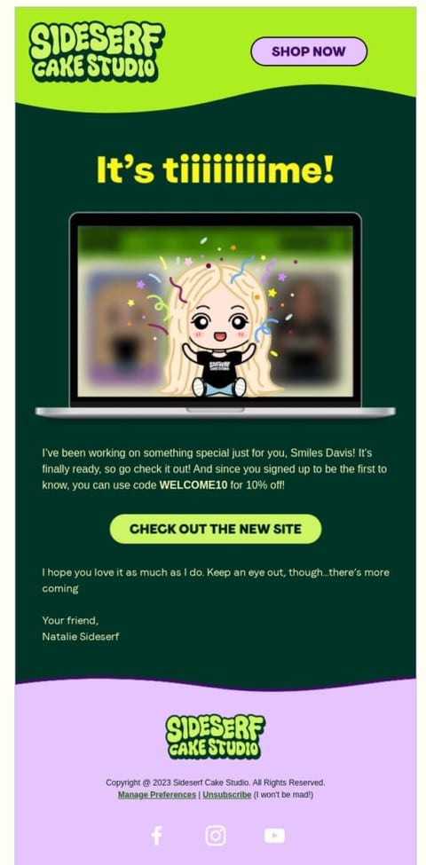 website email example
