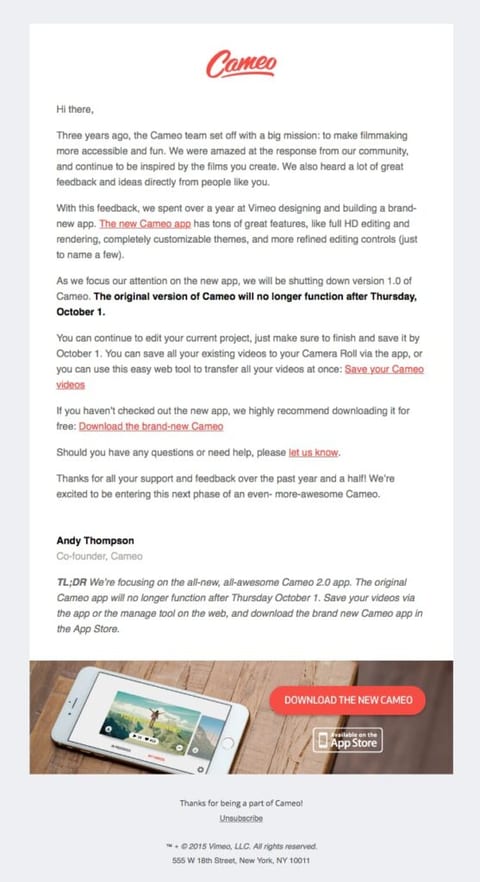 Cameo Accessible Email