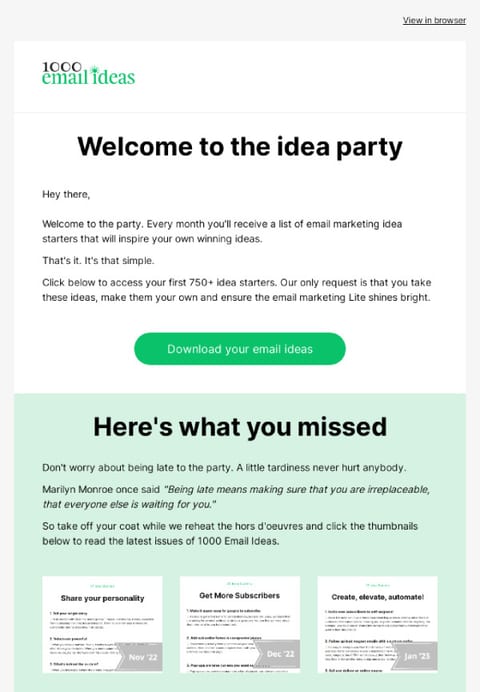 welcome email blast template
