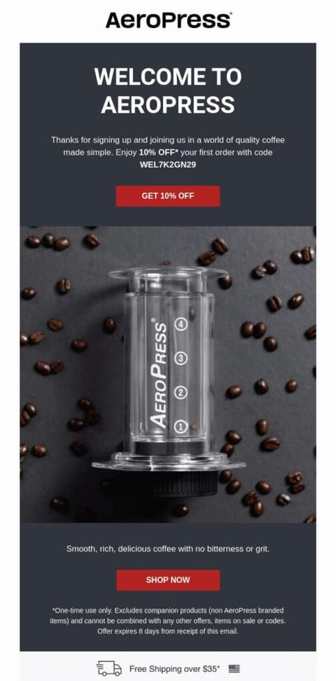 An email from AeroPress