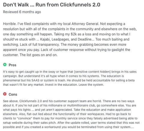 Clickfunnels Negative Example