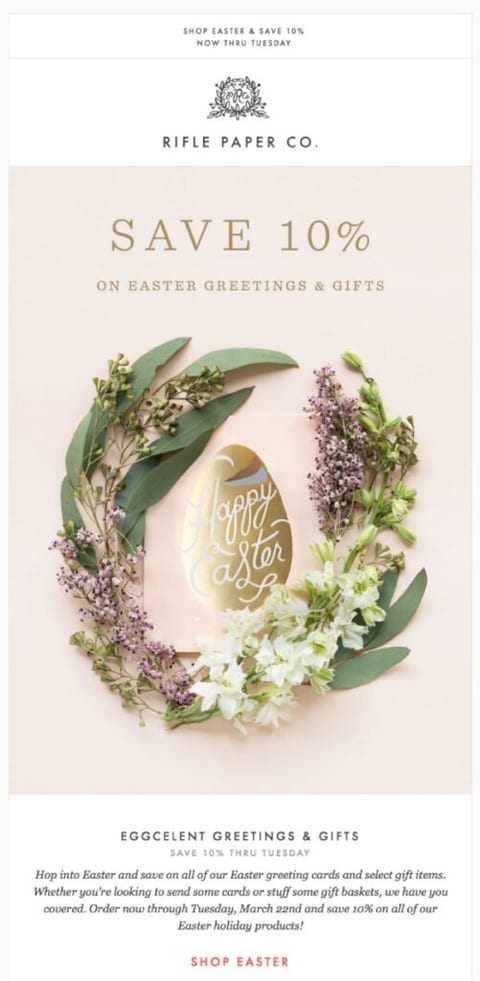 Easter flash sale example