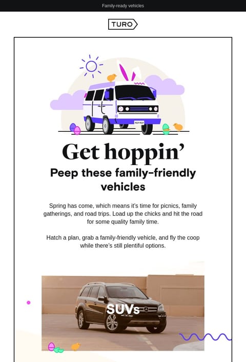 Easter promotional email - Turo