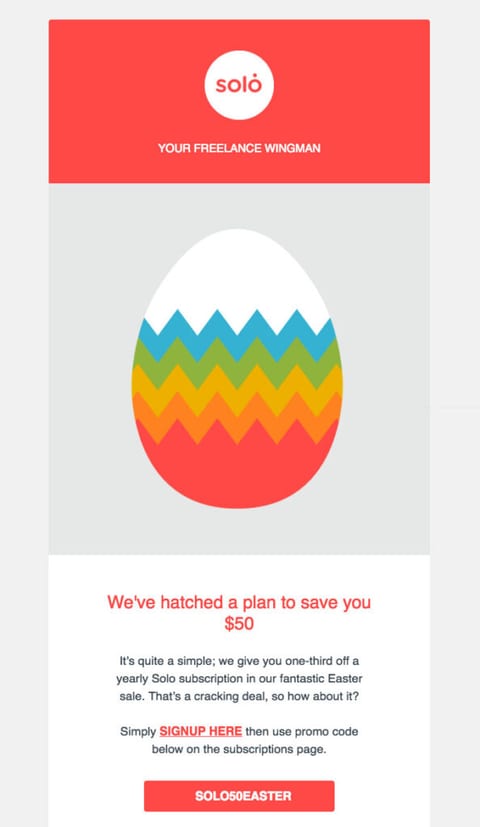 Easter sale email