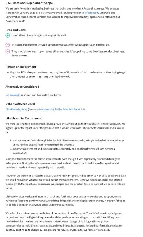Maropost Negative Review 2