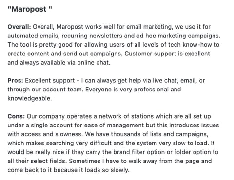 Maropost Negative Review 3