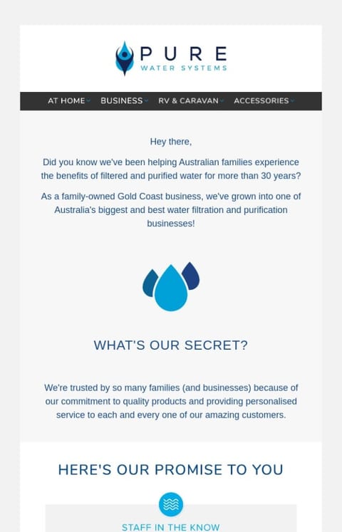 An email from Pure Water Systems