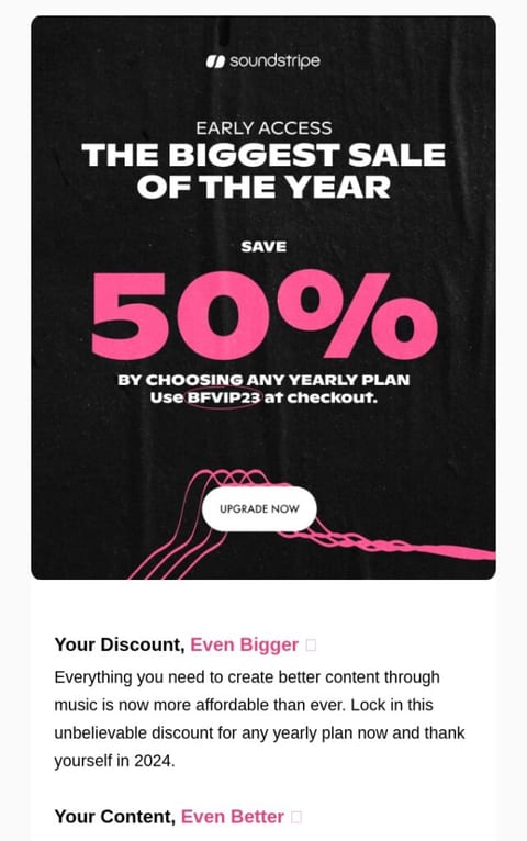 A screenshot of an email from Soundstripe