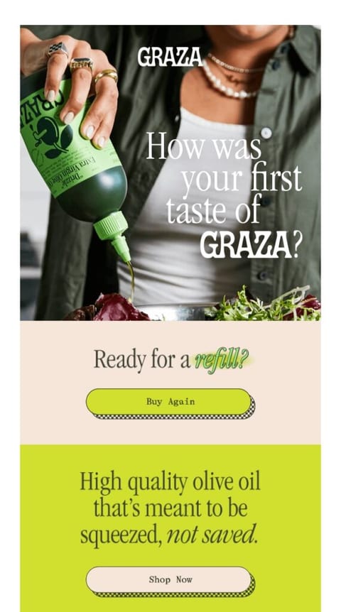 A re-engagement campaign from Graza