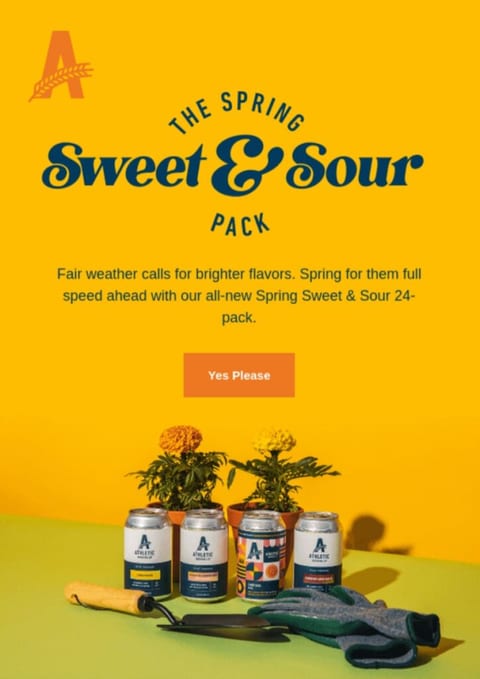 An announcement email from Athletic Brewing for its new flavors