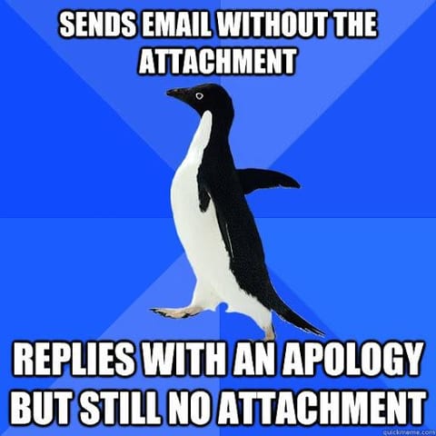 Apology email without attachment
